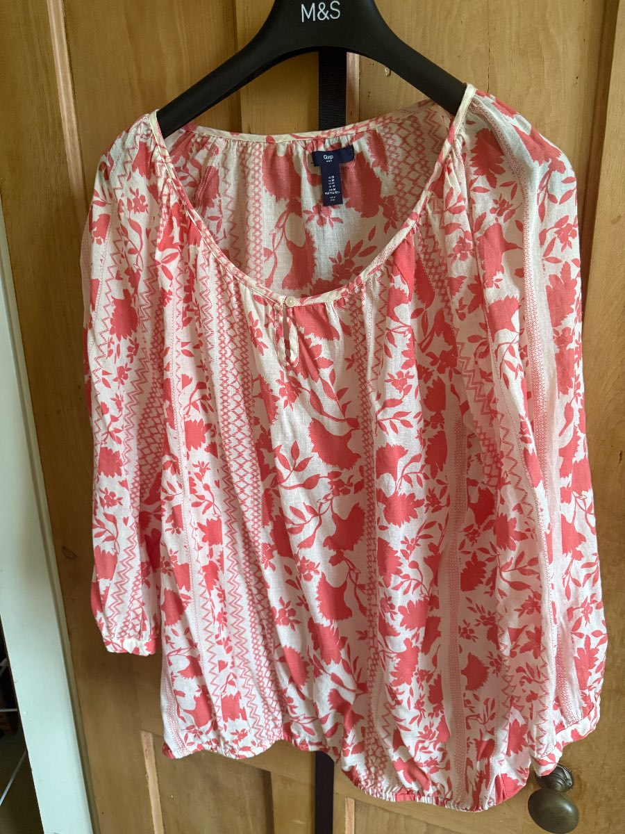 GAP Peach Pink Blouse Size M