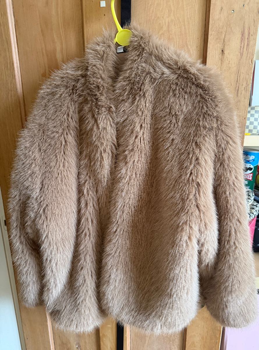 Next Pink Faux Fur Coat Size S