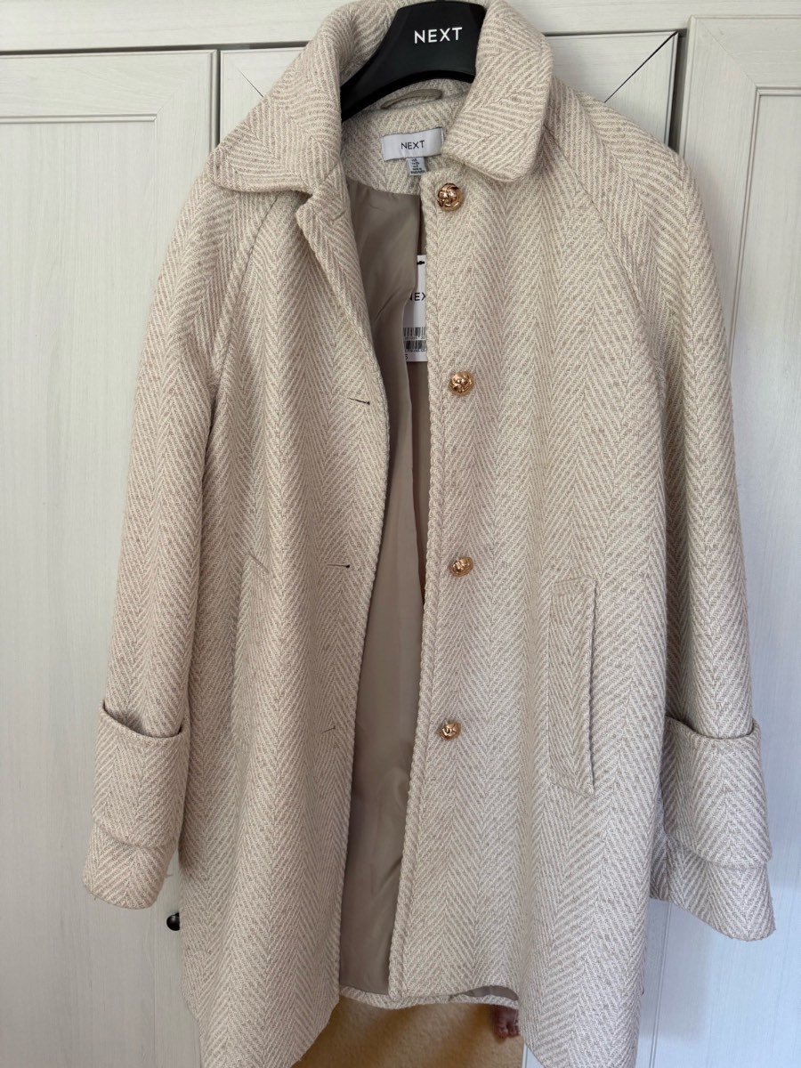 Next Ecru Cream Dolly Coat Size UK 6