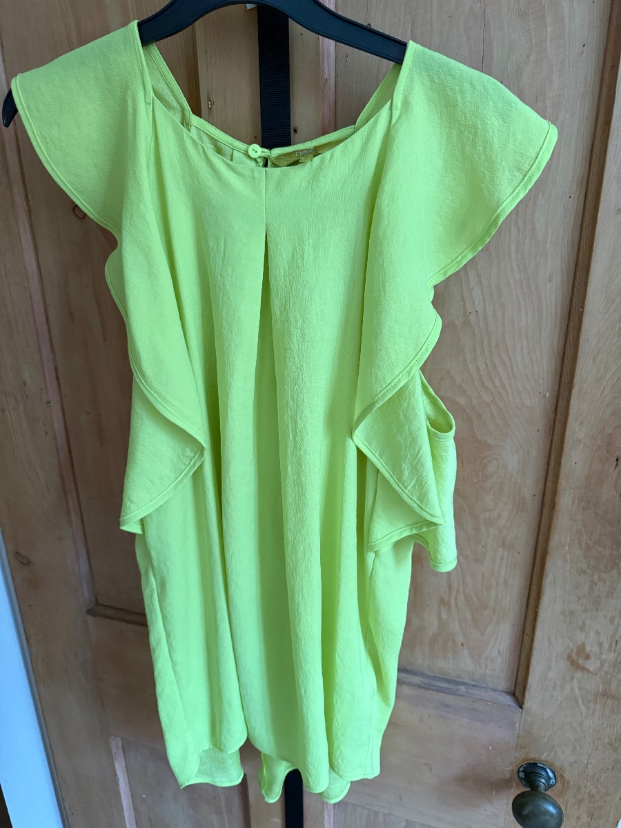 Next Green Ruffle Top Size UK 12