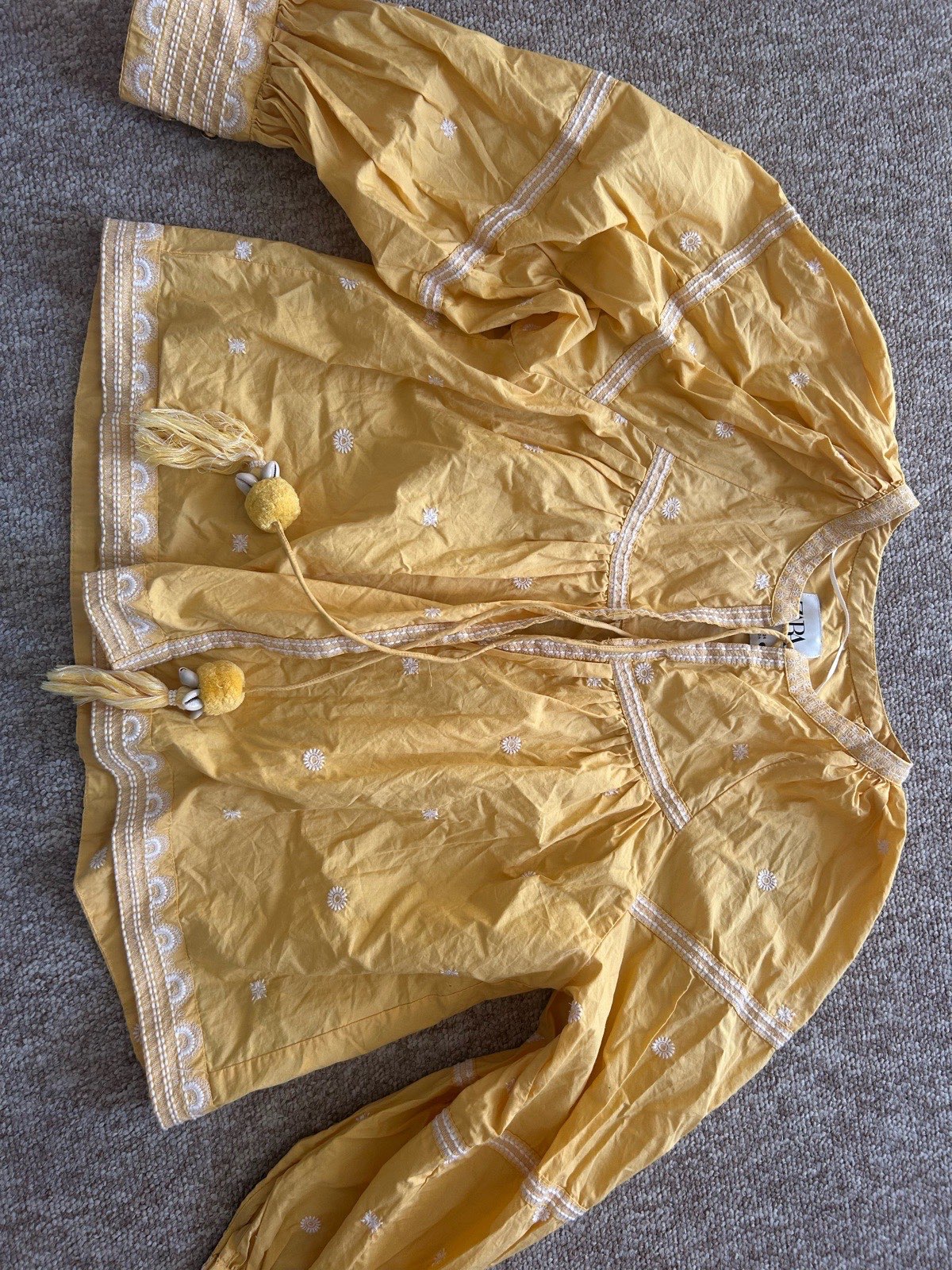 Zara yellow mustard jacket cardigan shirt blouse top coat traditional ethnic boho gypsy festival