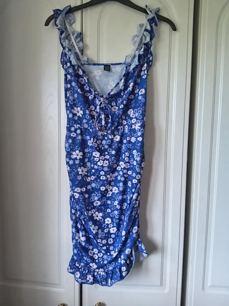 floral frill trim mini dress size 10