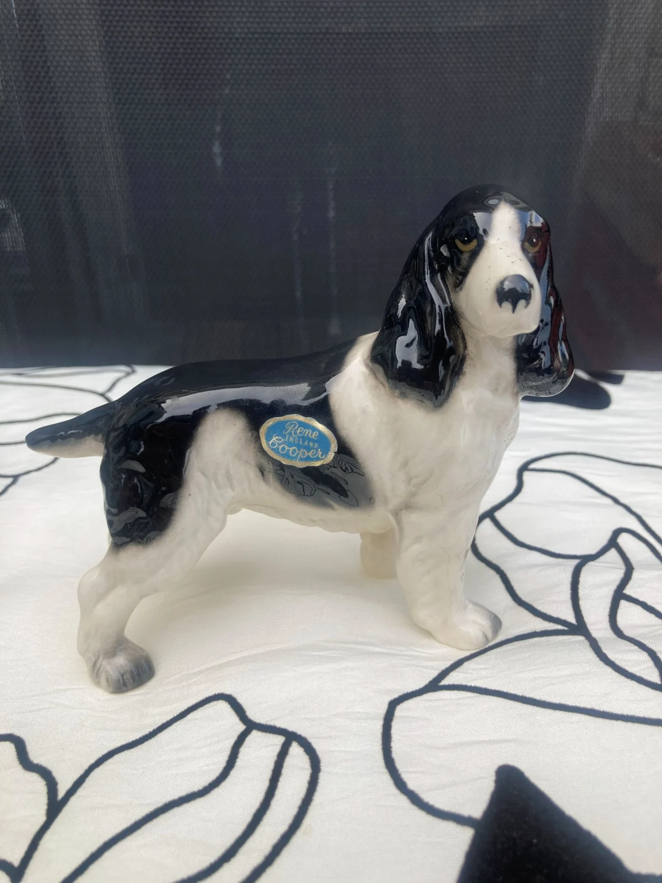 Vintage Coopercraft Spaniel Porcelain figuirine original Rene Cooper label excellent condition