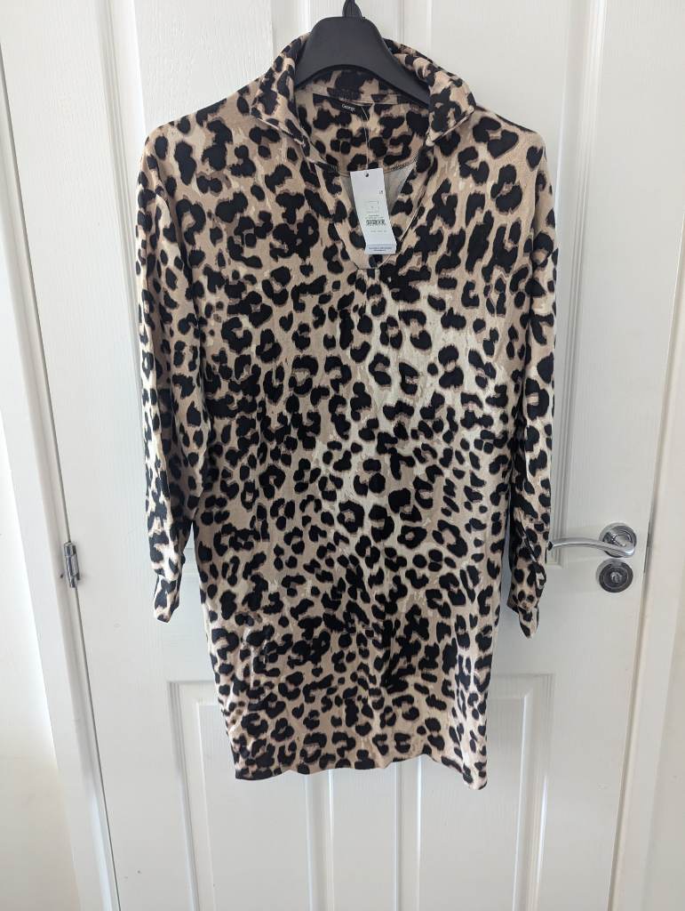 Animal Print Collared Dress