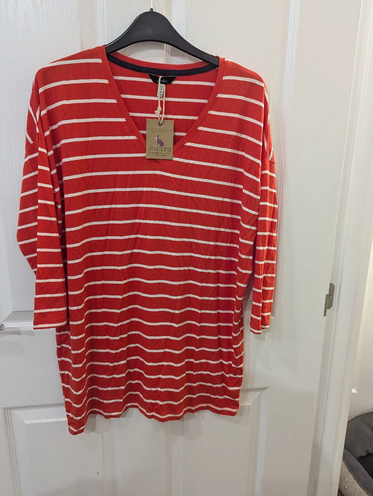 Joules 3/4 length sleeve striped top