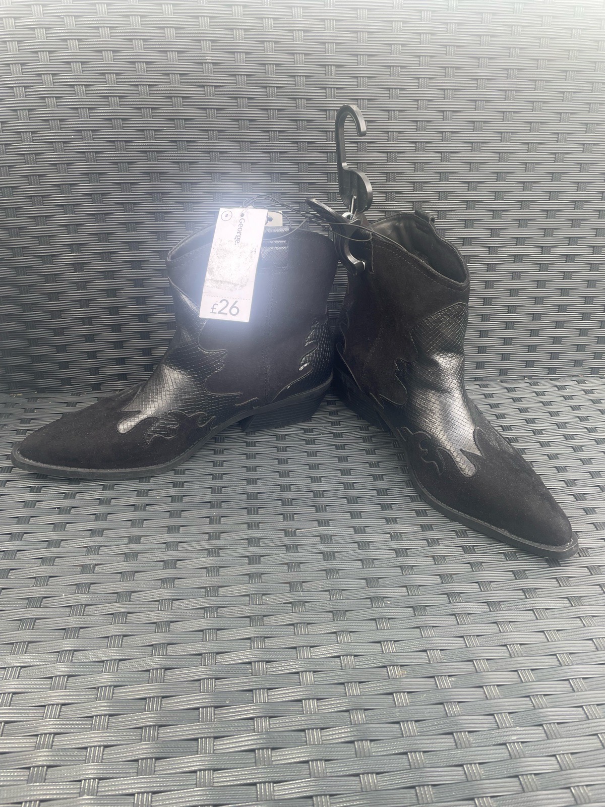 Size 8 black cowboy boots