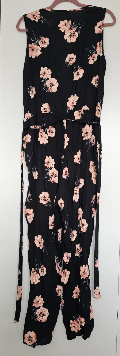 F&F black & pink floral spring summer jumpsuit