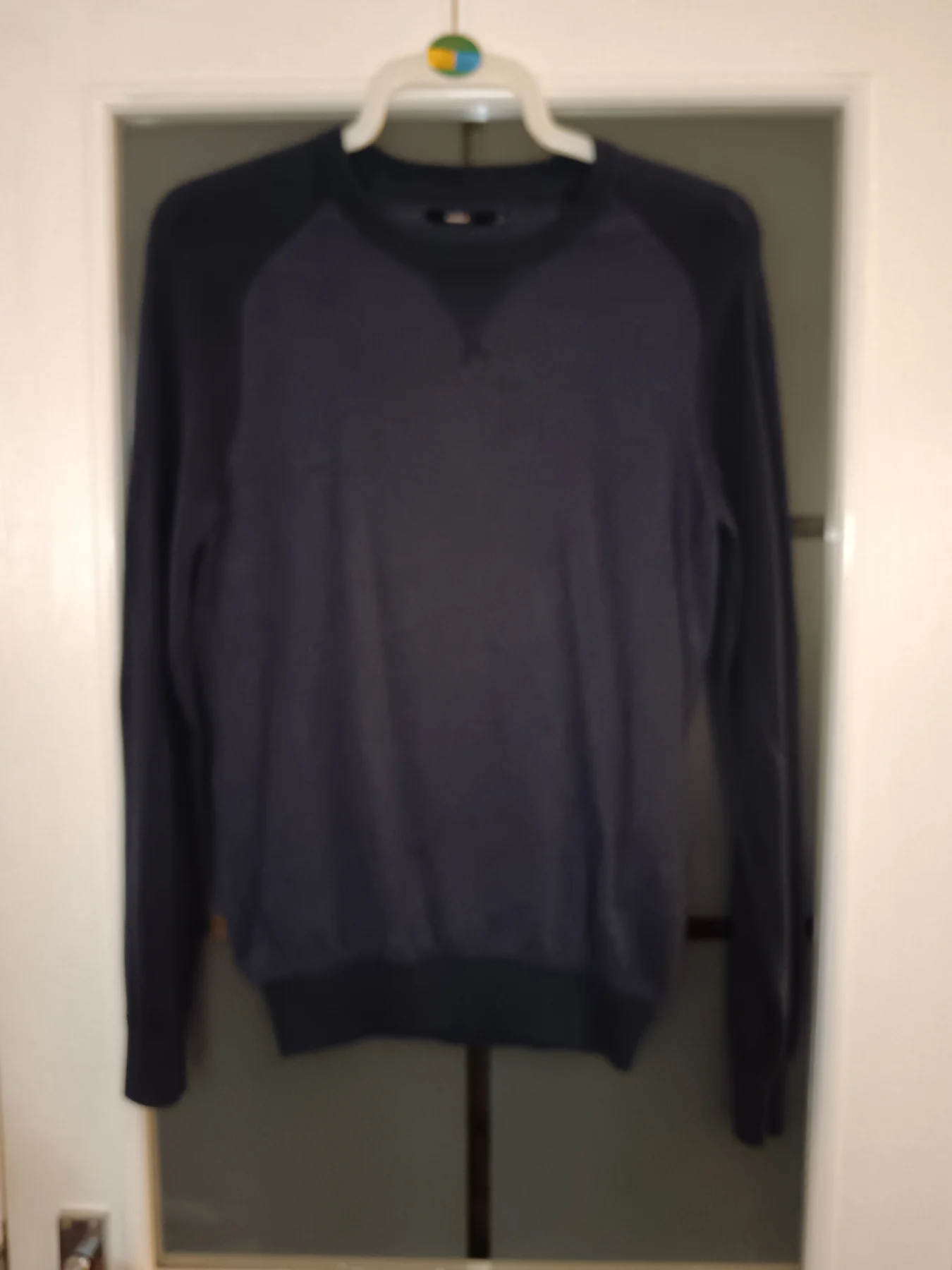 Celio Men’s Navy Blue Lightweight Cotton Jumper Size S Crew Neck