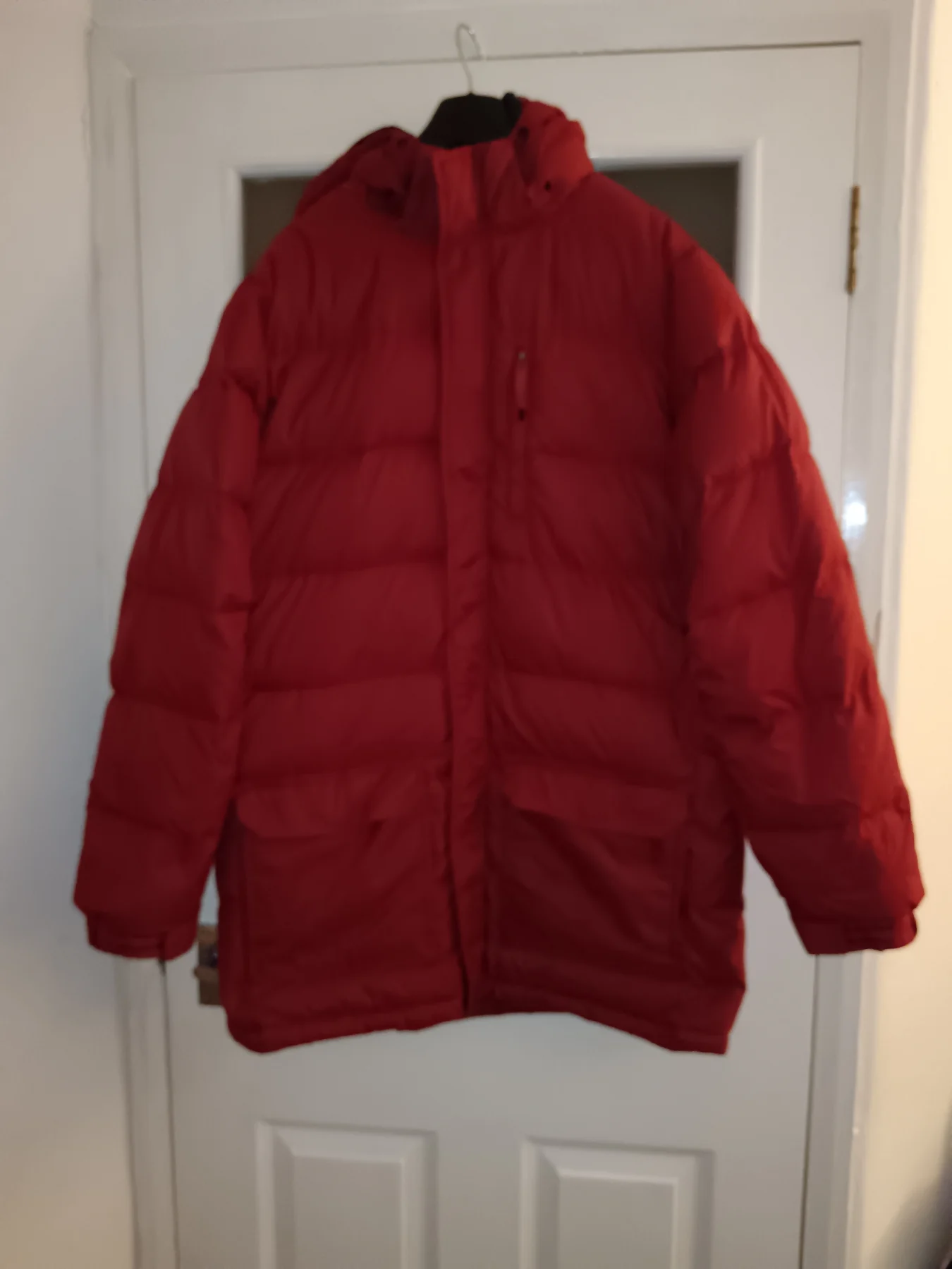 L.L.Bean Red Down Puffer Parka Jacket – Hooded – Size L