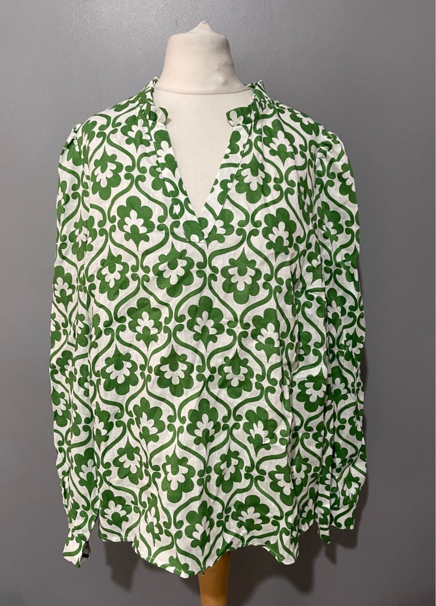 Boden 100% Linen Grace Top Size 14
