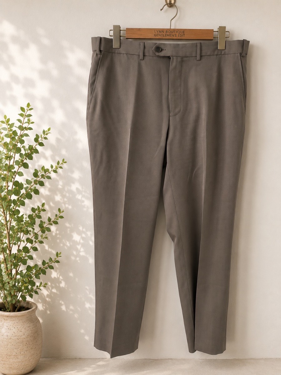 M&S Collection Coffee Brown Smart Tailored Trousers 36W 29L Regular Fit VGC
