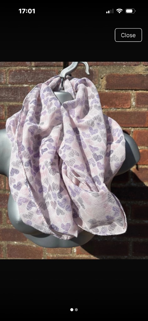 Lola Rose Lightweight Loop Scarf | Soft Lilac Heart Print