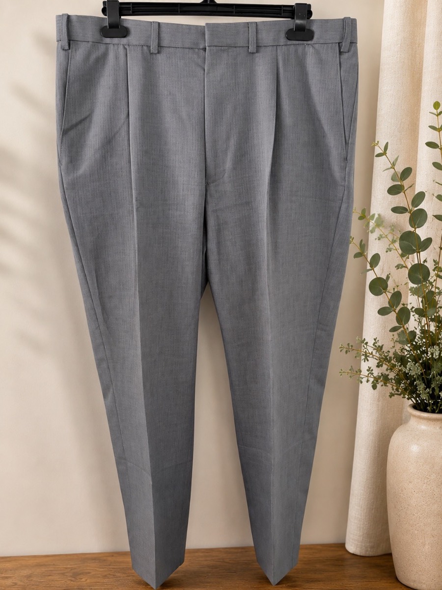 M&S Travel Light Grey Men’s Smart Trousers 38W 29L