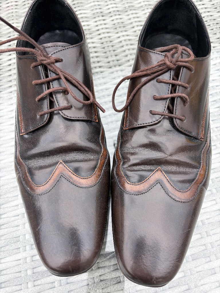 M&S Autograph Brown Leather Lace Up Dress Shoes UK 10 Smart Formal Leather Sole