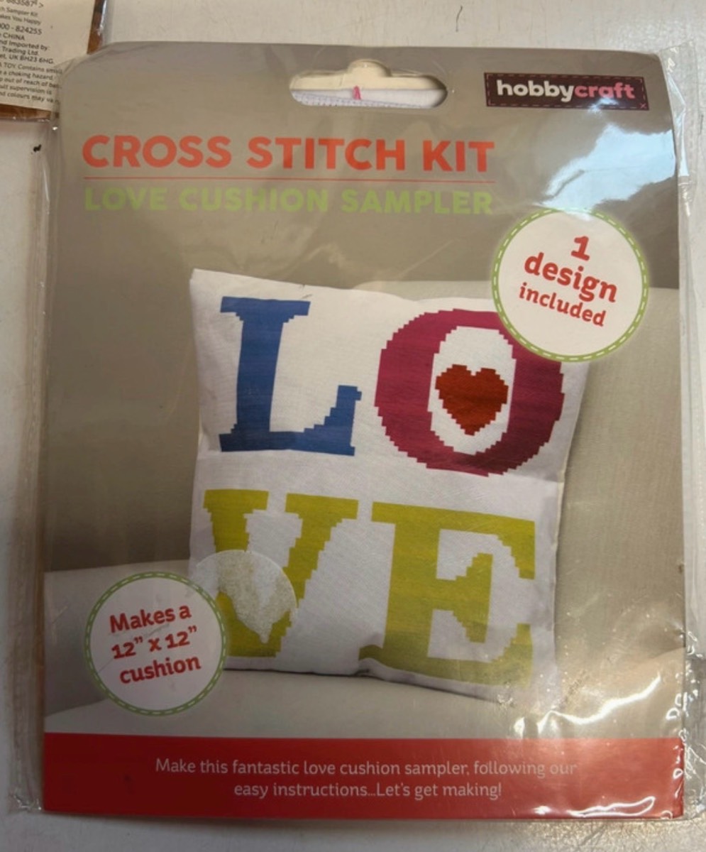 Counted cross stitch love pillow kit
