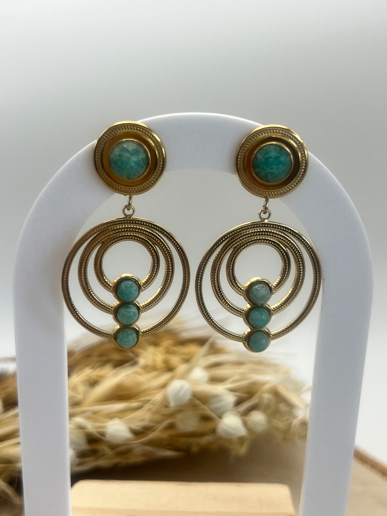 Gold Plated Multi Layer Hoop Stud Earrings