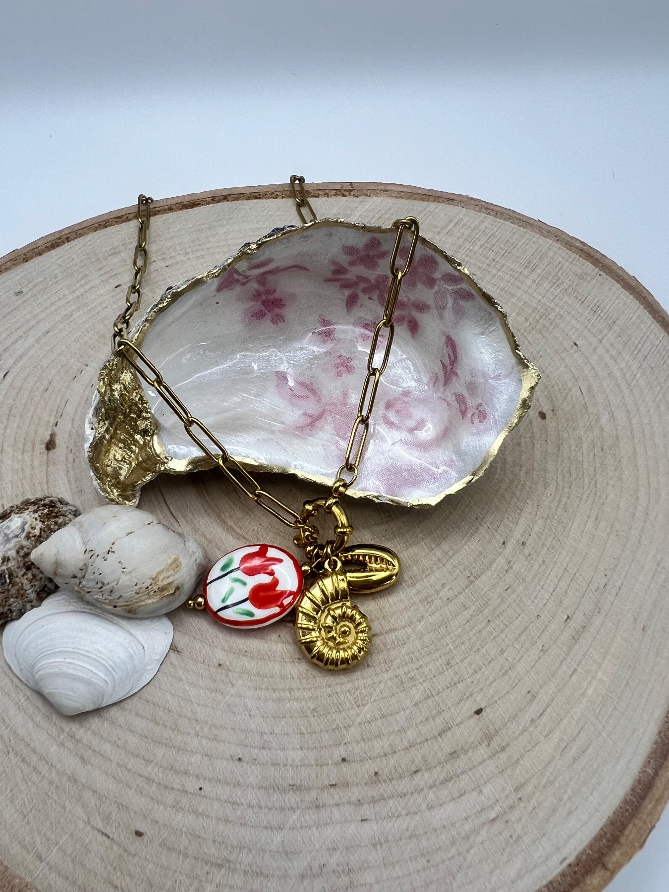 Waterproof Gold Plated Charm Pendant Necklace