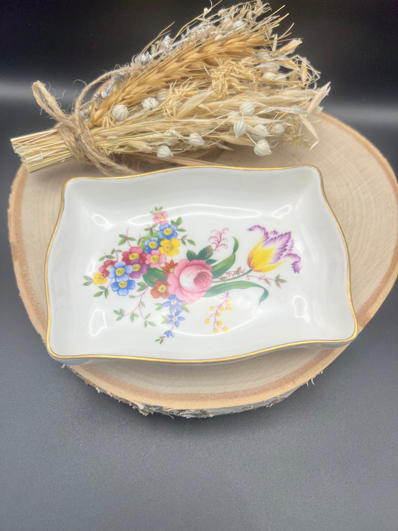 Vintage Bone China Trinket Dish