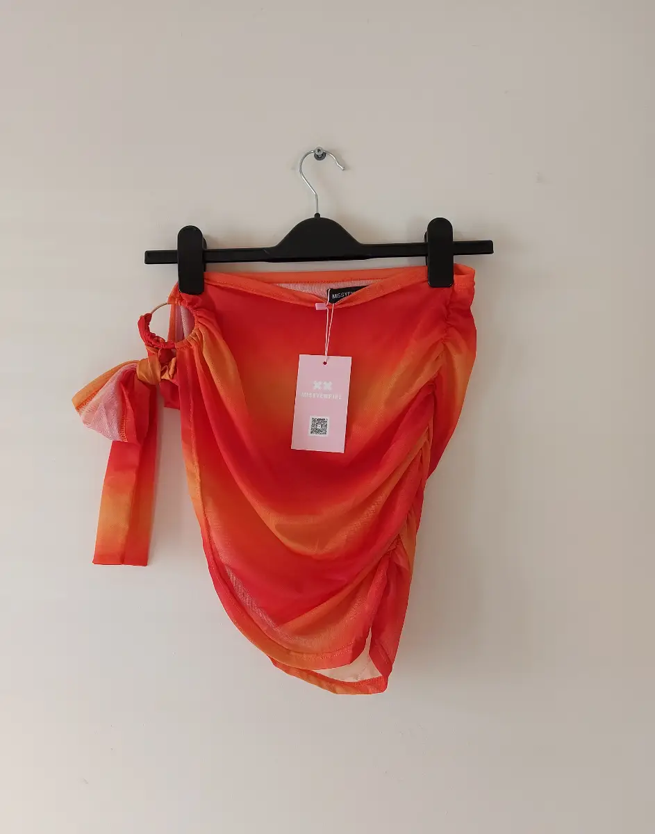 Missy empire orange ombre mesh beach sarong skirt size 8