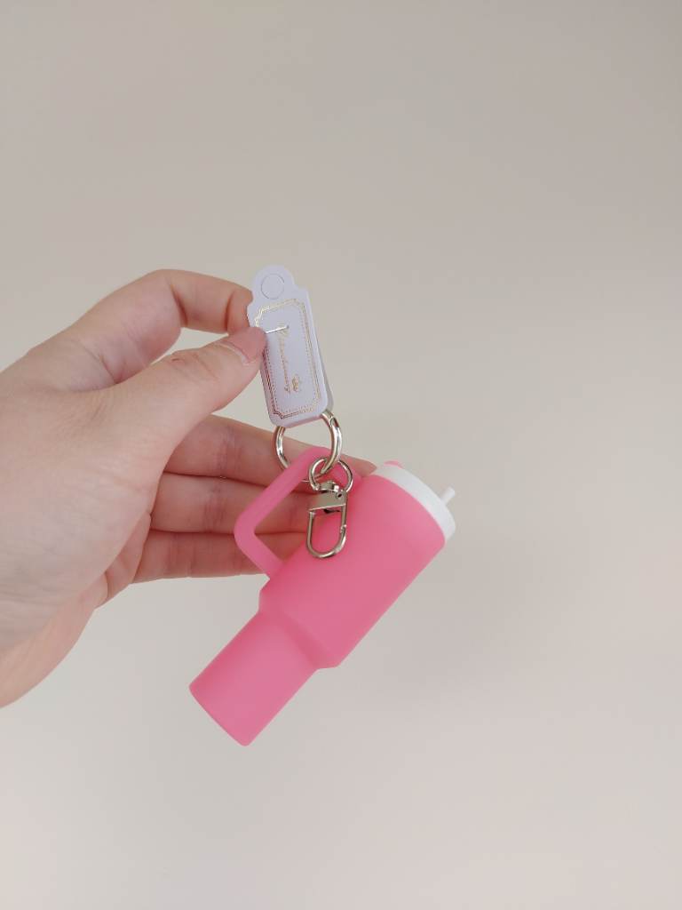 Chloe jewellery small pink cup bag charm / keyring