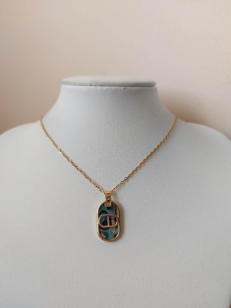 Abalone unique cap style pendant necklace