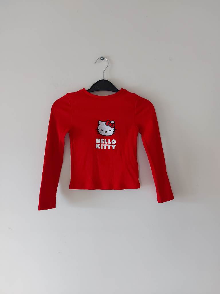 Hello kitty sanrio girls red long sleeved top age 5/6 years