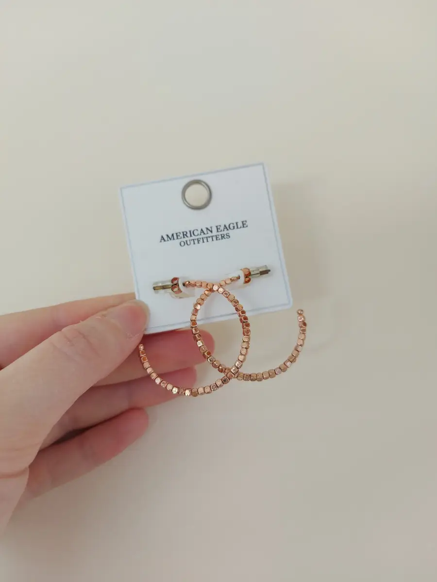 American eagle beaded style hoop earrings