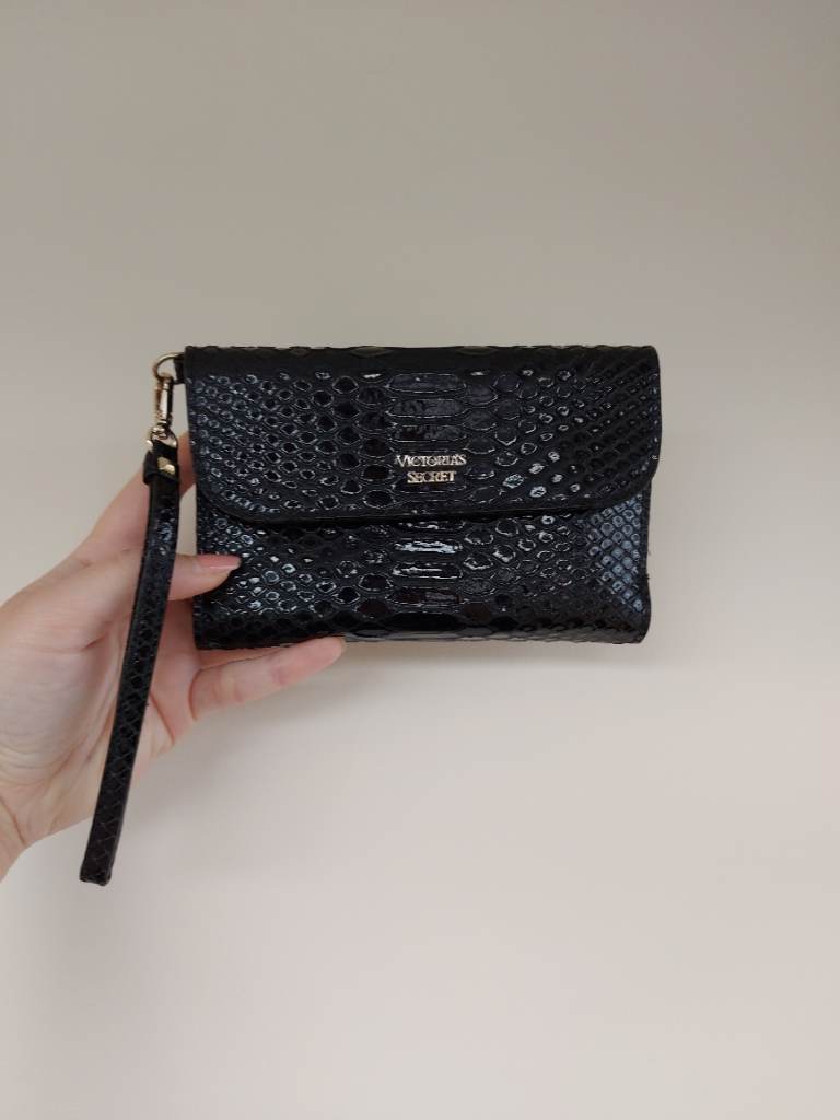 Victoria's secret small black wristlet purse