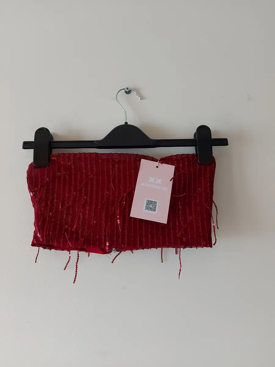 Missy empire womens sequin bandeau crop top size 8