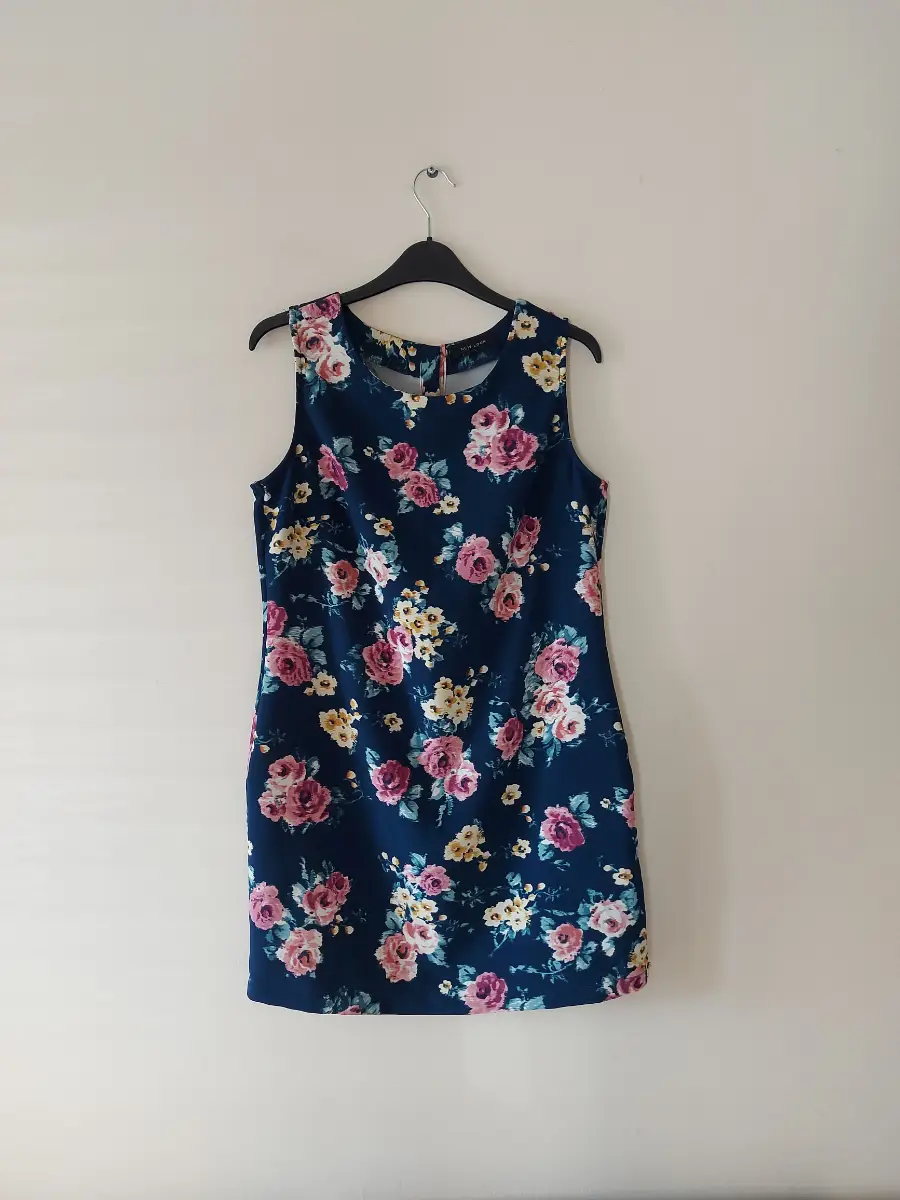 New look blue floral dress size 12