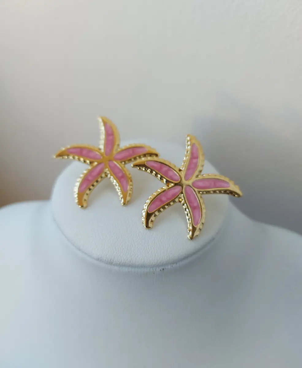 18K gold plated starfish earrings