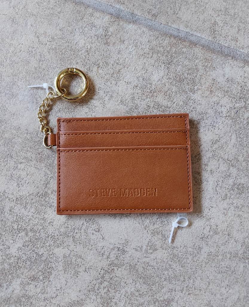 Steve Madden tan colour keying cardholder wallet