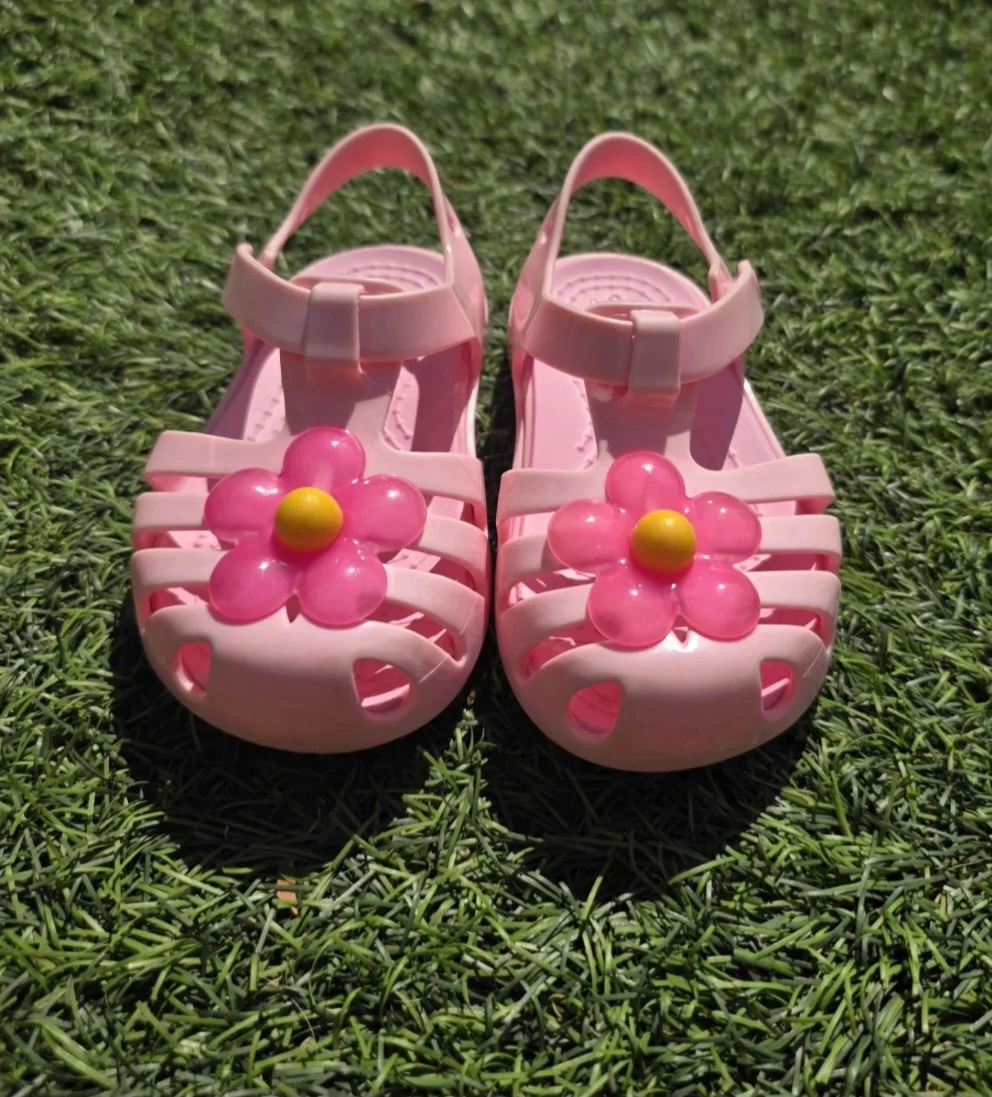 Baby Crocs Pale Pink Jelly Shoes - Child Size 5 - Amazing Condition- Super Cute