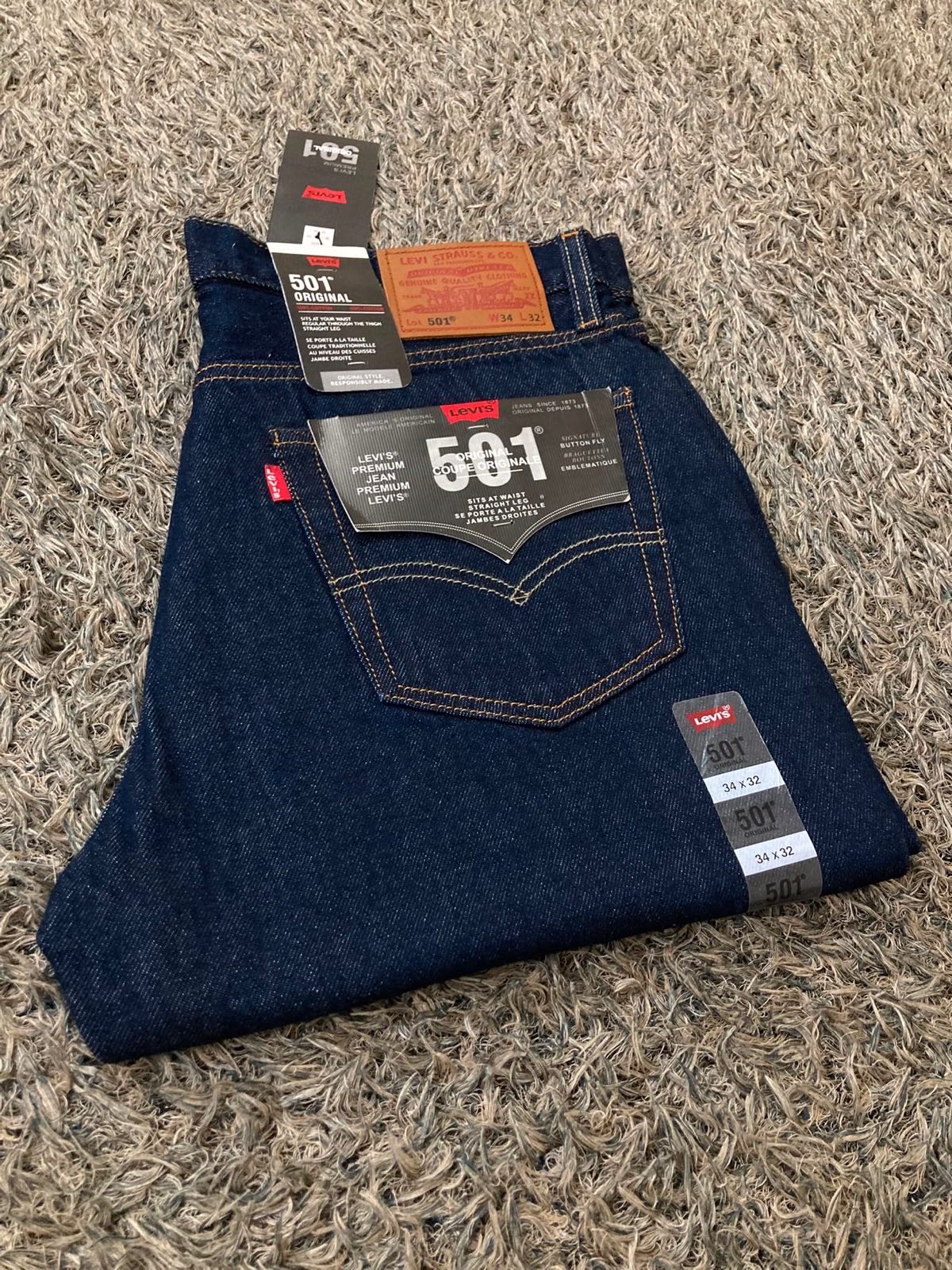 Men’s Levi’s 501 Rinse Blue Straight Fit Jeans W34