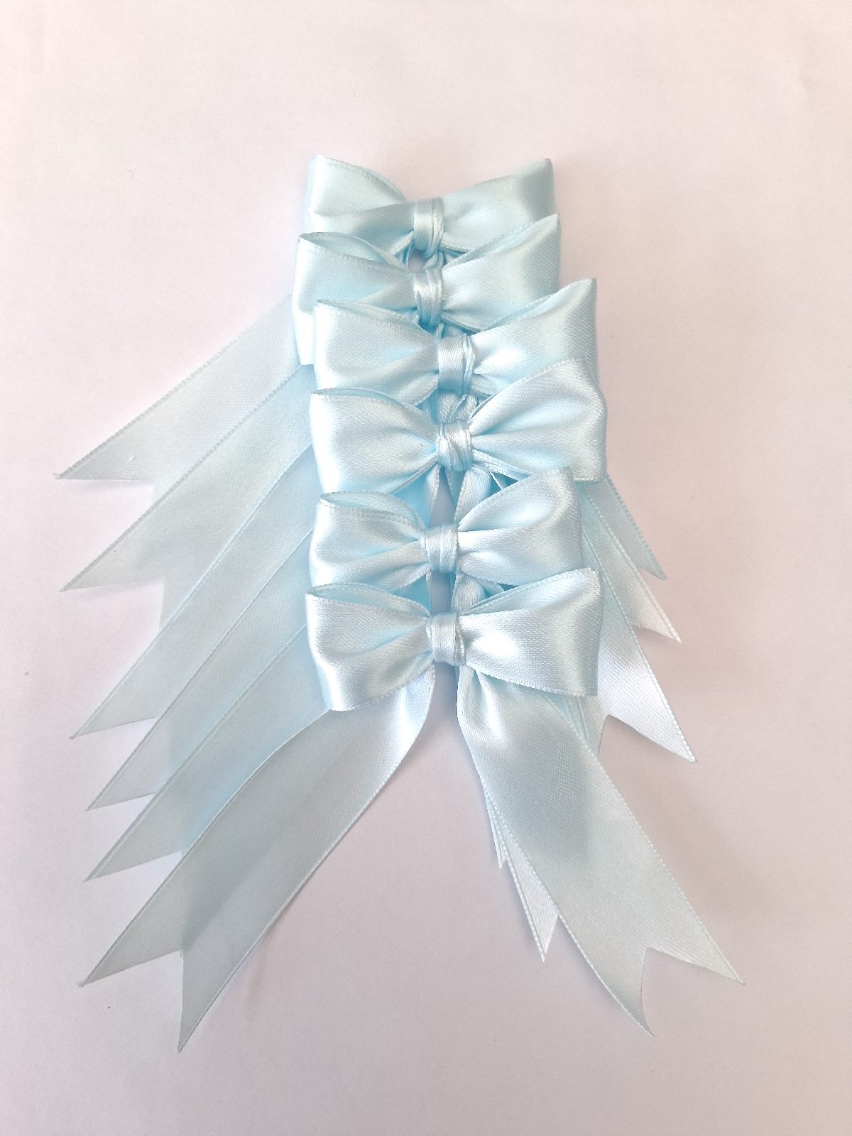 12 Light blue 5cm satin bows