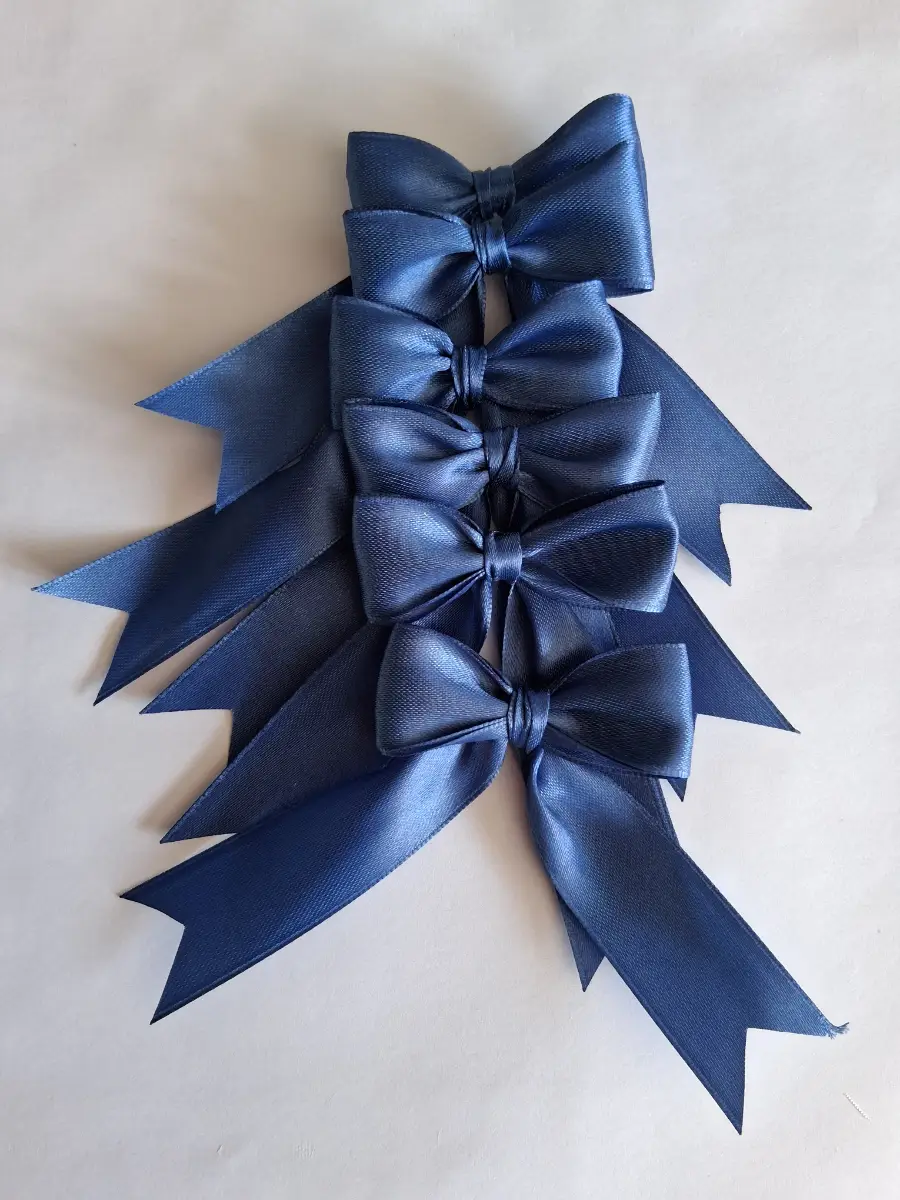12 navy 5cm satin bows