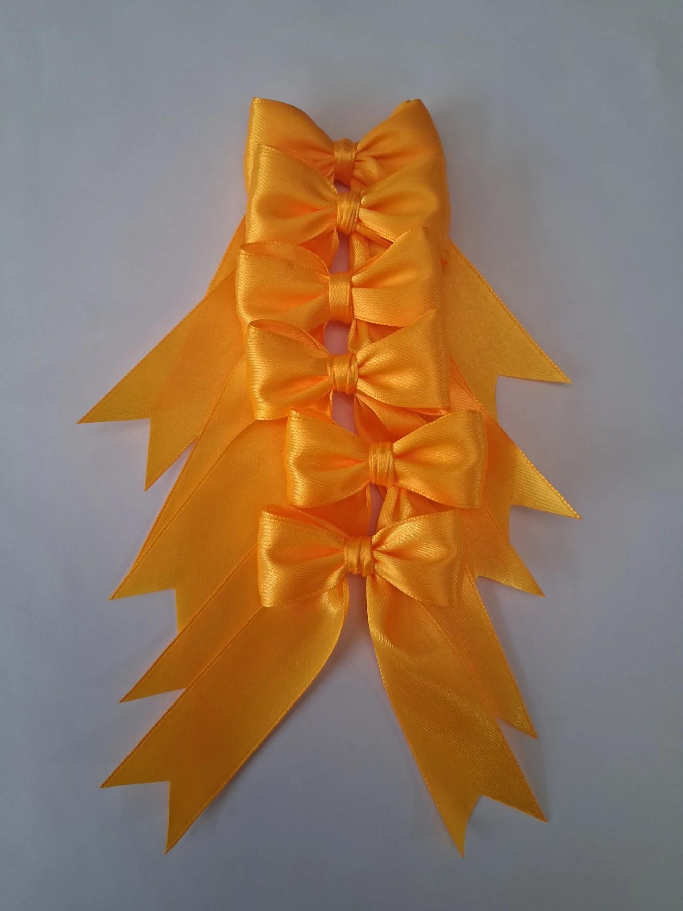 12 golden yellow satin bows