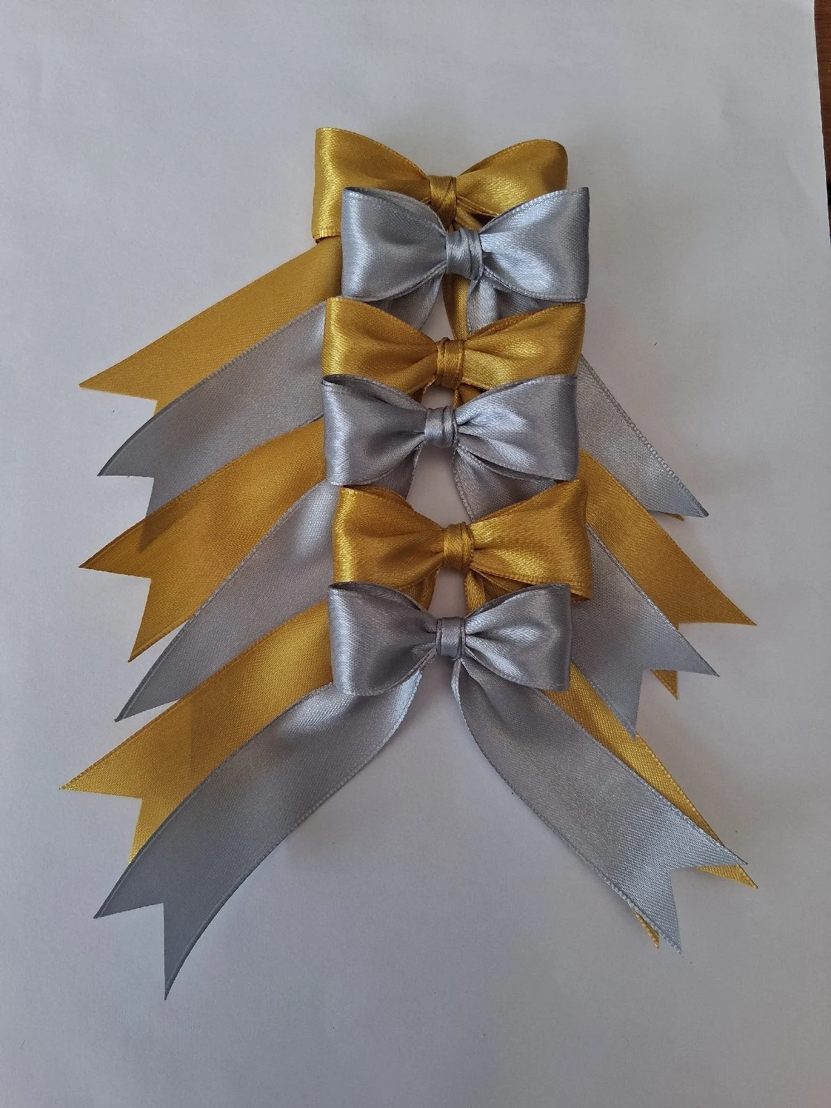 6 gold 6 silver satin craft bows
