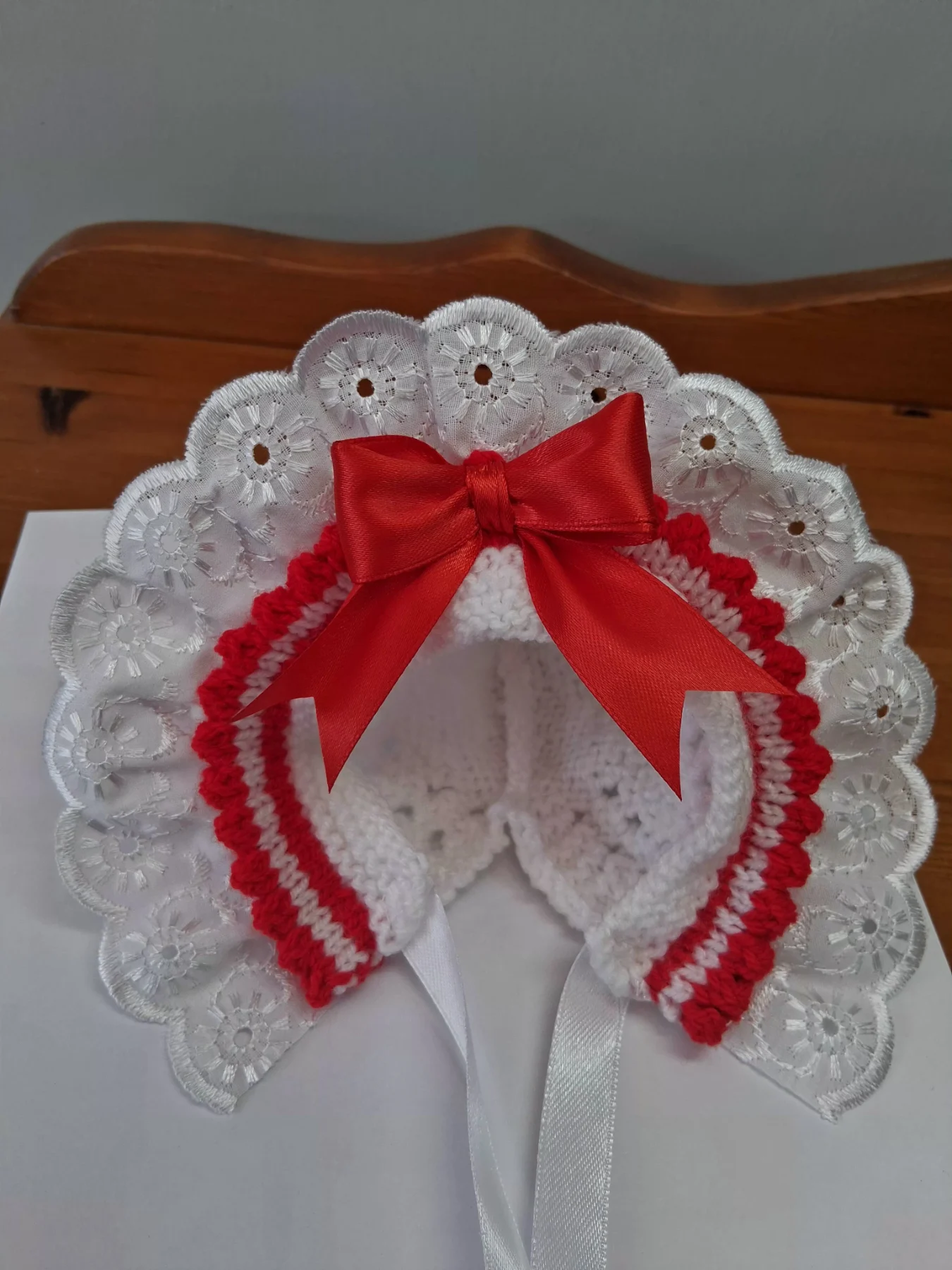 Prem/tiny baby girls Christmas bonnet/hat new