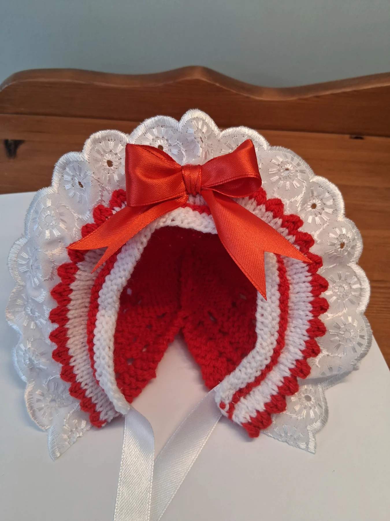 Christmas baby girls bonnet size newborn