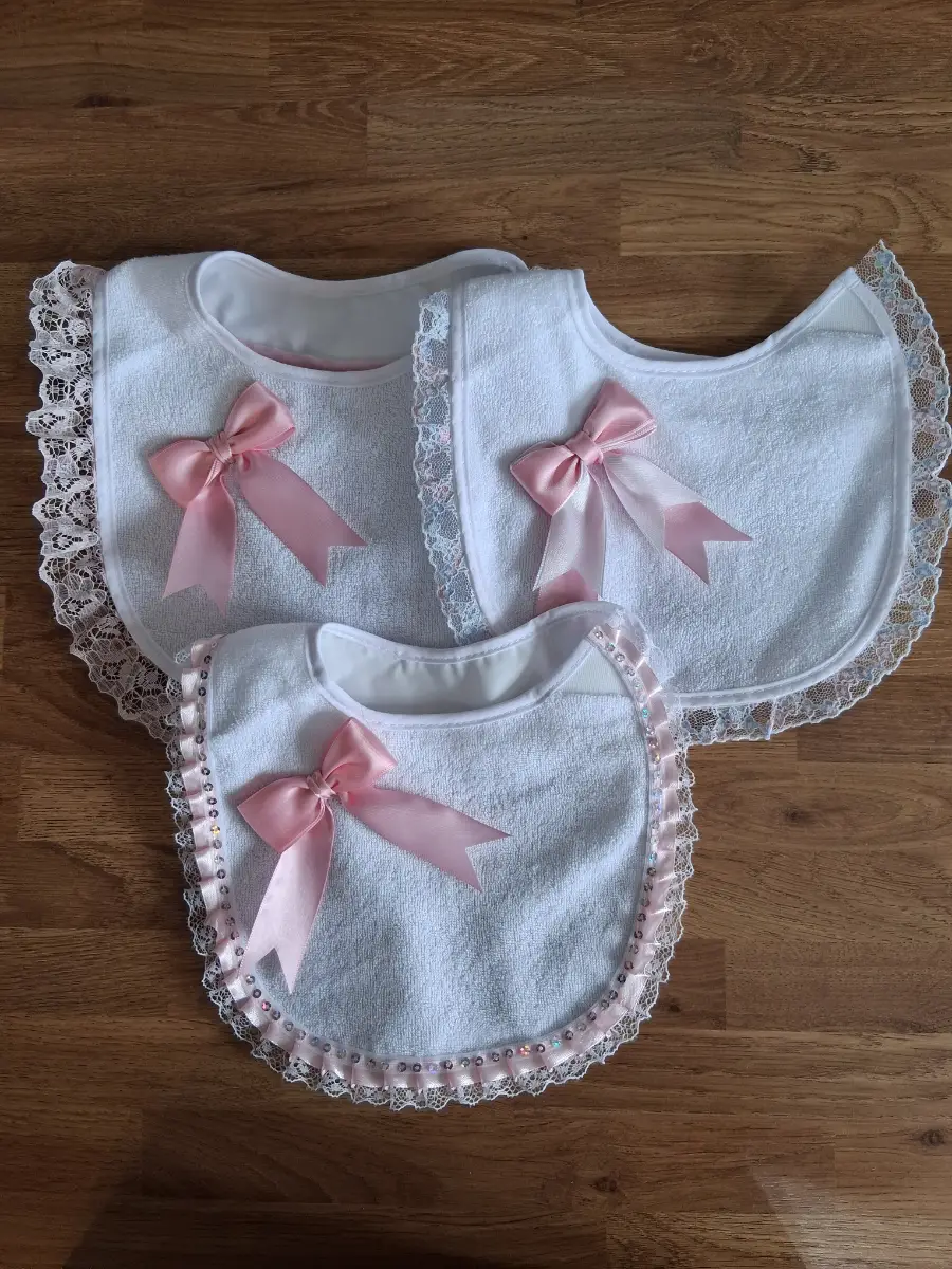 Baby girls bibs 3 size 0-6 months