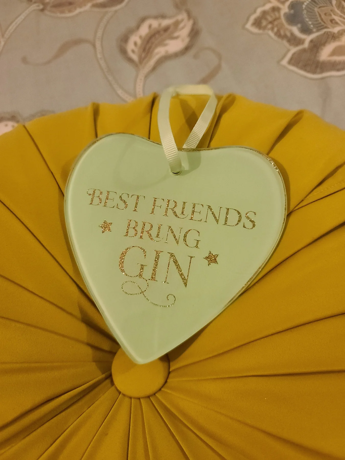 Glass hanging heart