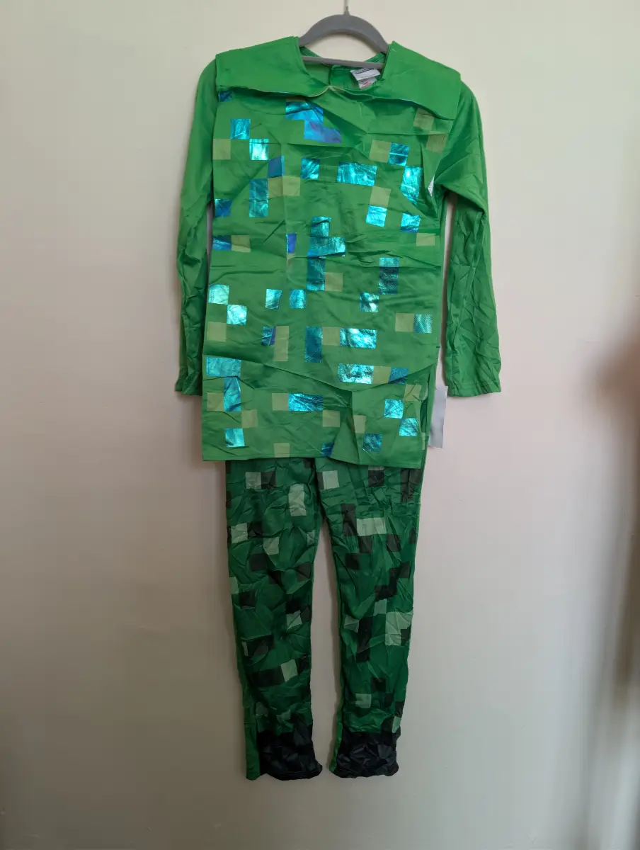 Minecraft Creeper Fancy Dress Costume – Boys 9–10 Years | Excellent Condition | No Mask