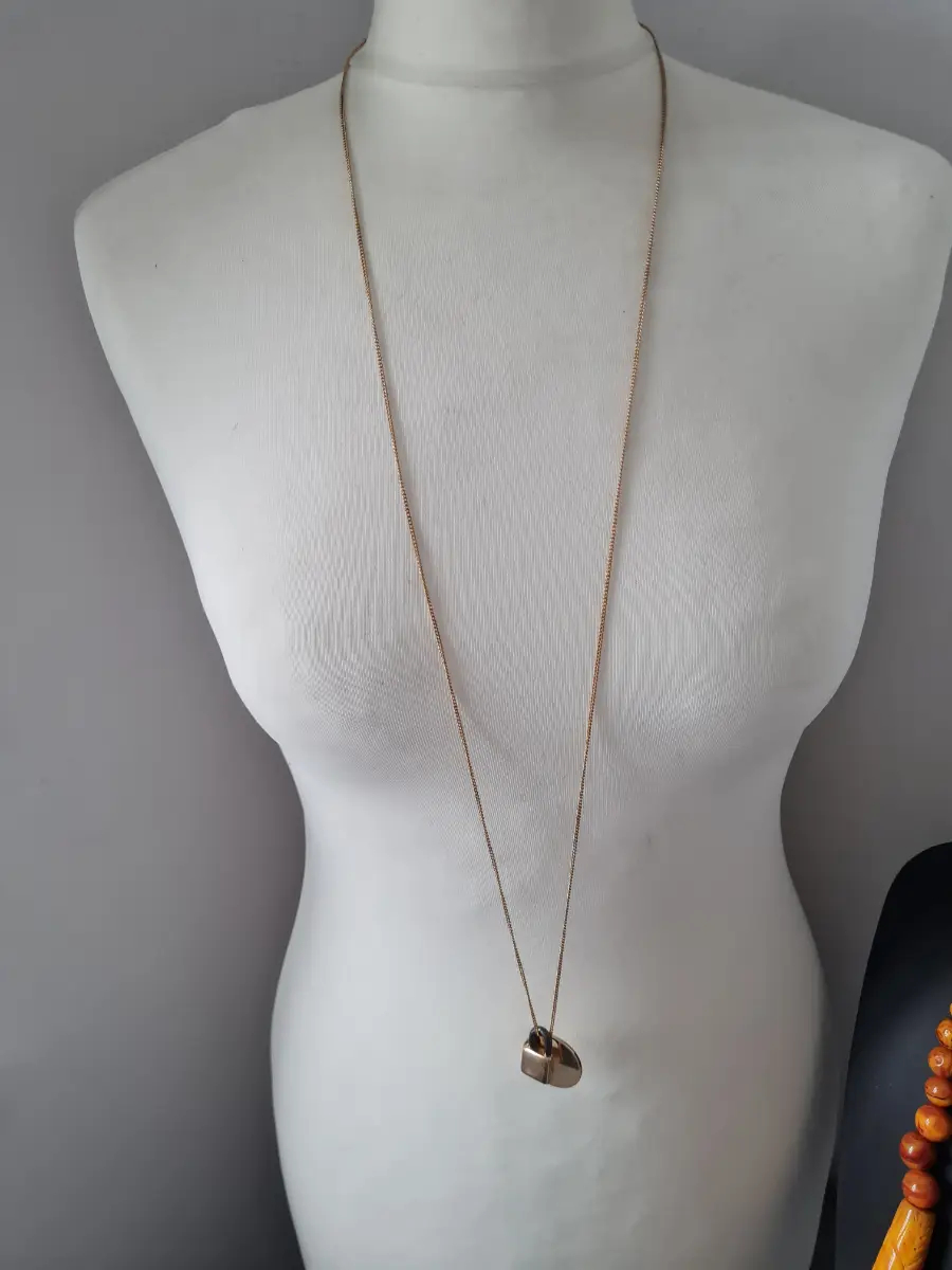 Zara Gold tone padlock & disc Necklace