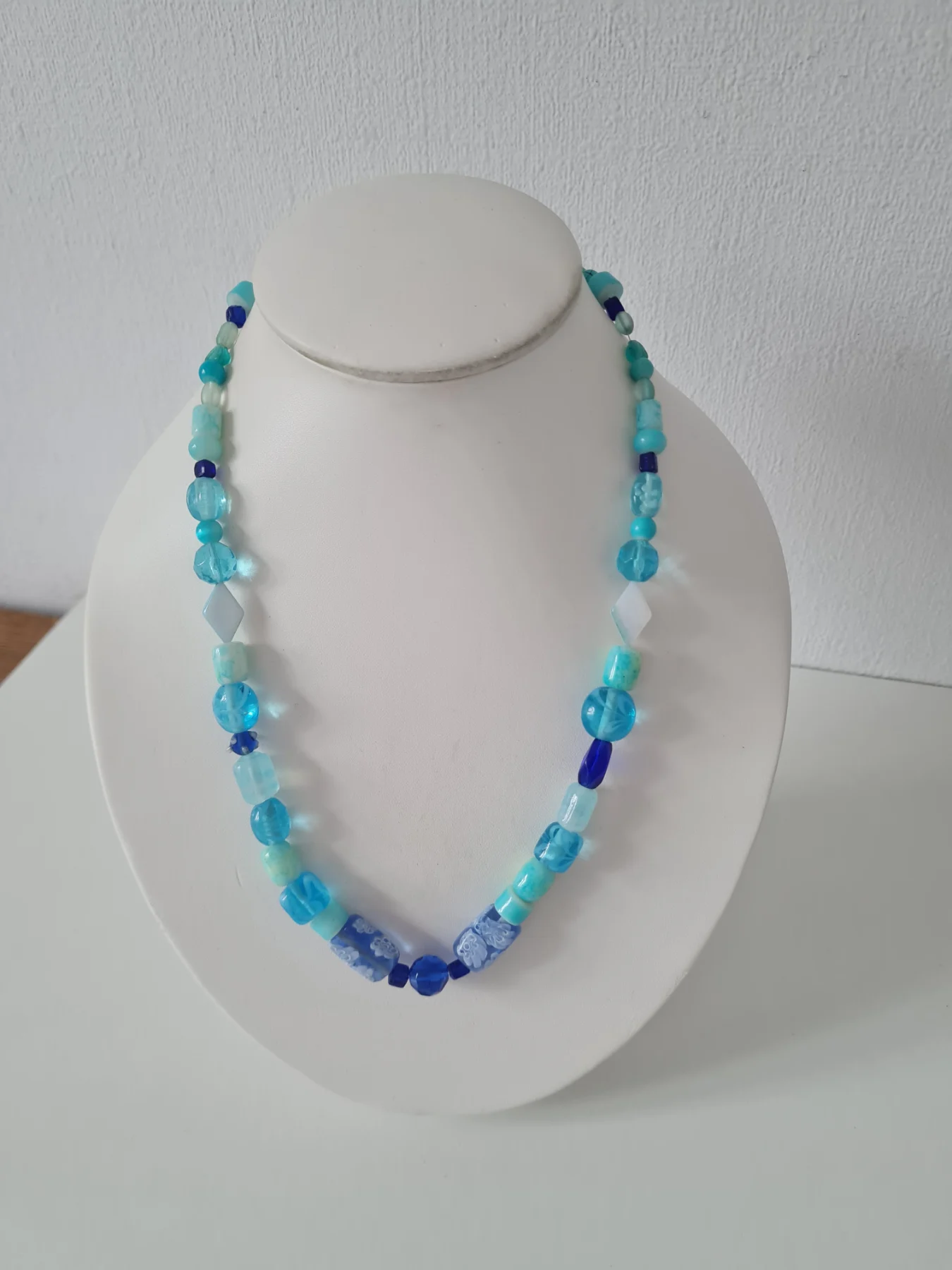 Shades of blue Glass beaded necklace