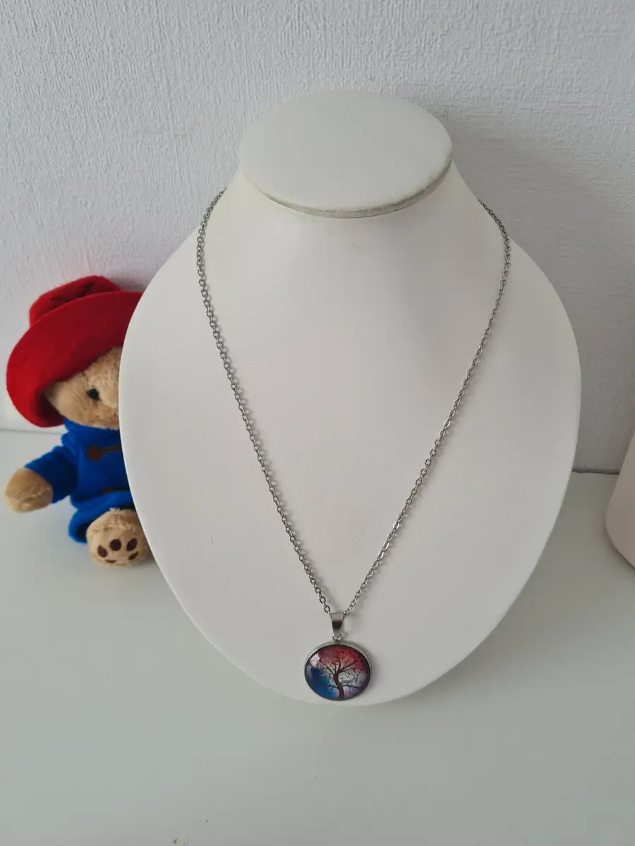 Tree Domed pendant necklace