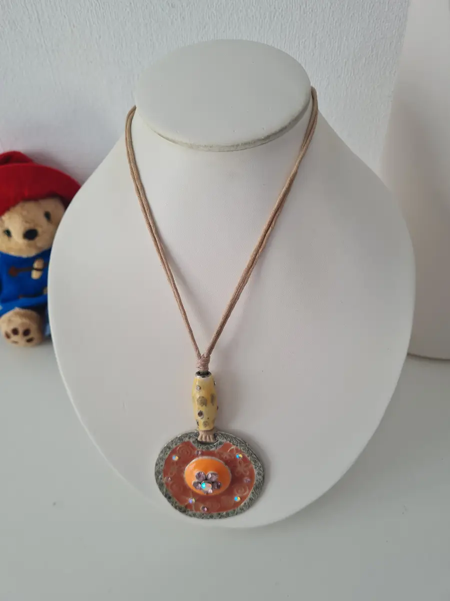 Summer Style  Enamel Boho Corded pendant necklace