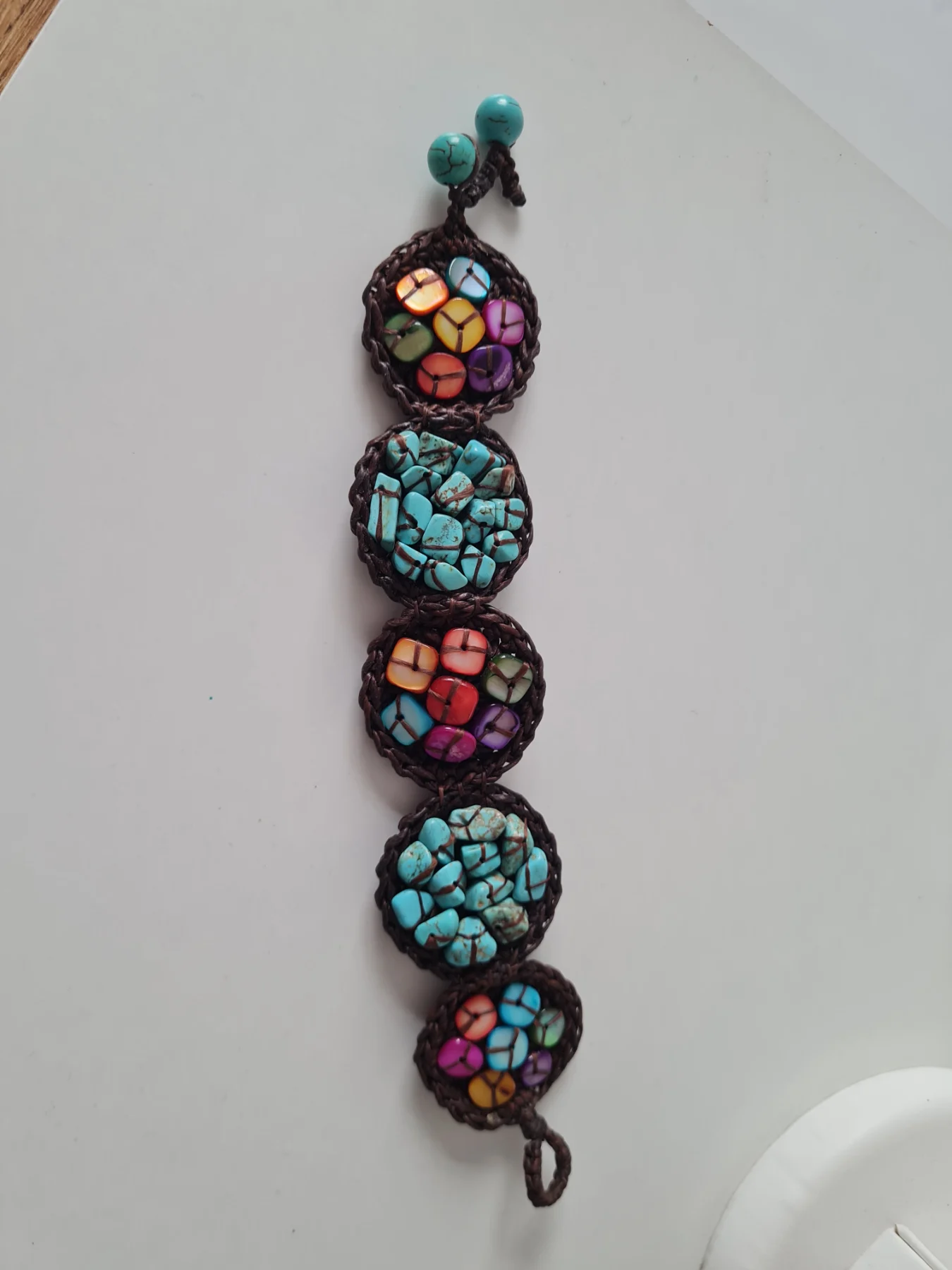 Beaded howlite crochet bracelet