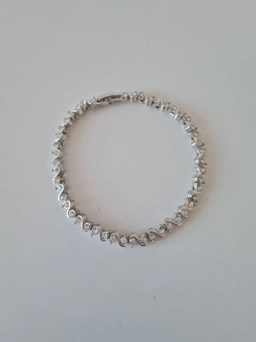 Silver tone Rhinestone bracelet