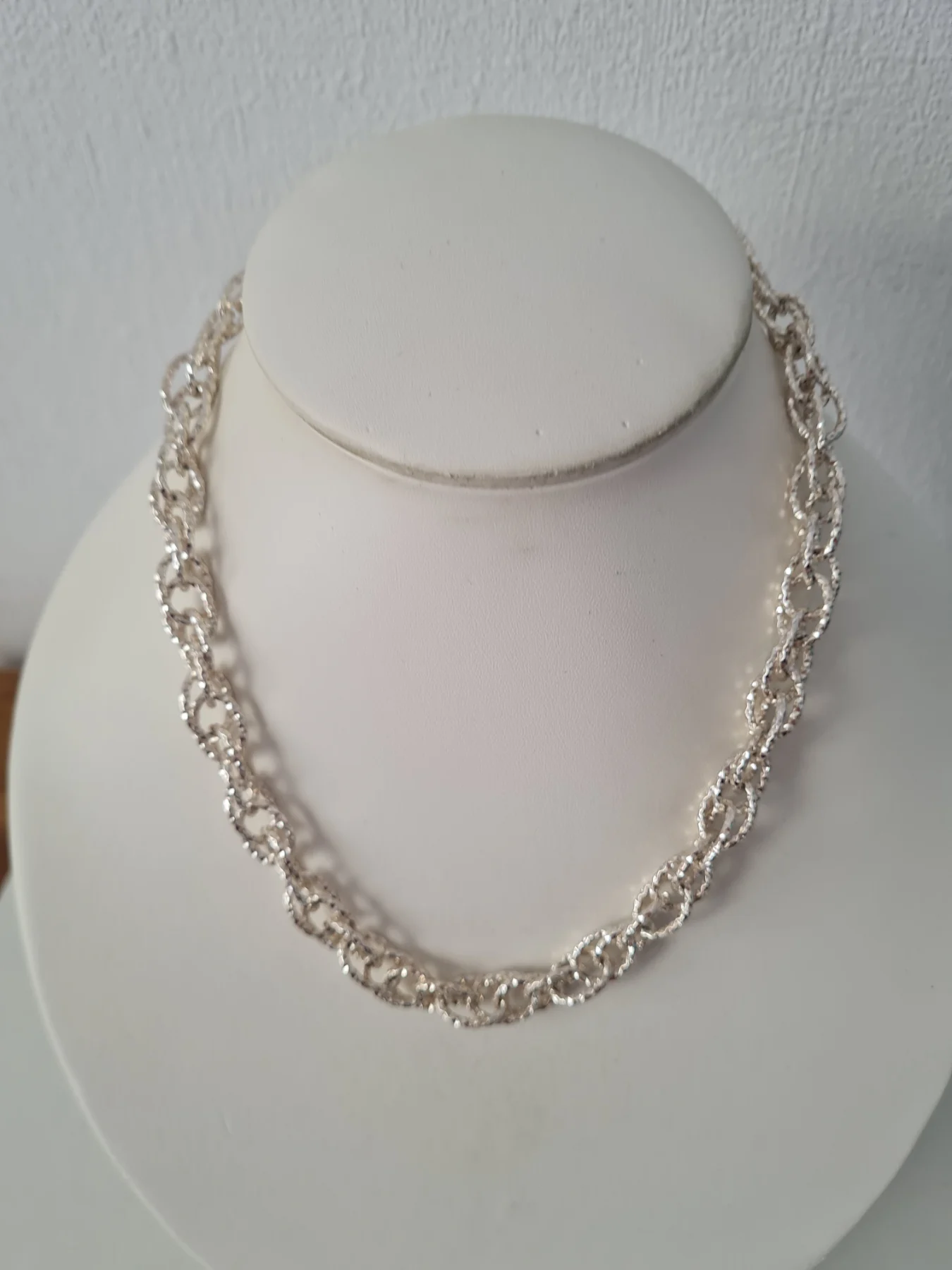 Silver tone Rope Chain Necklace